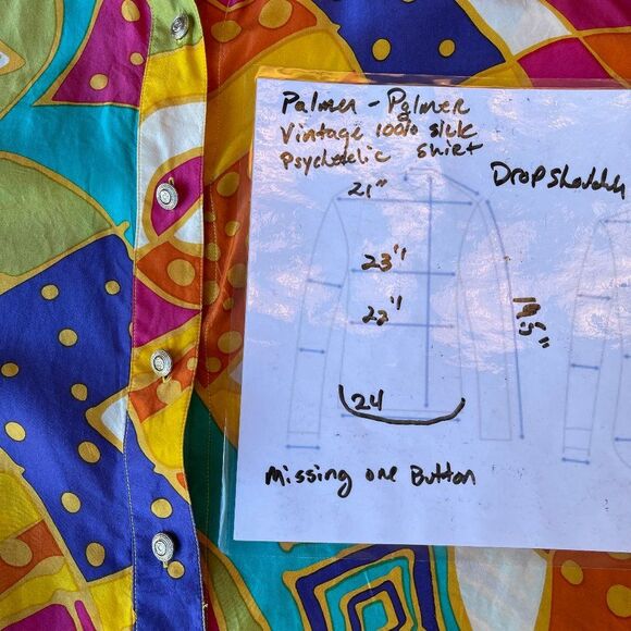 Palmer And Palmer Australia Silk Psychedelic Shirt Vintage Unisex Fit Oversized - Picture 6 of 7